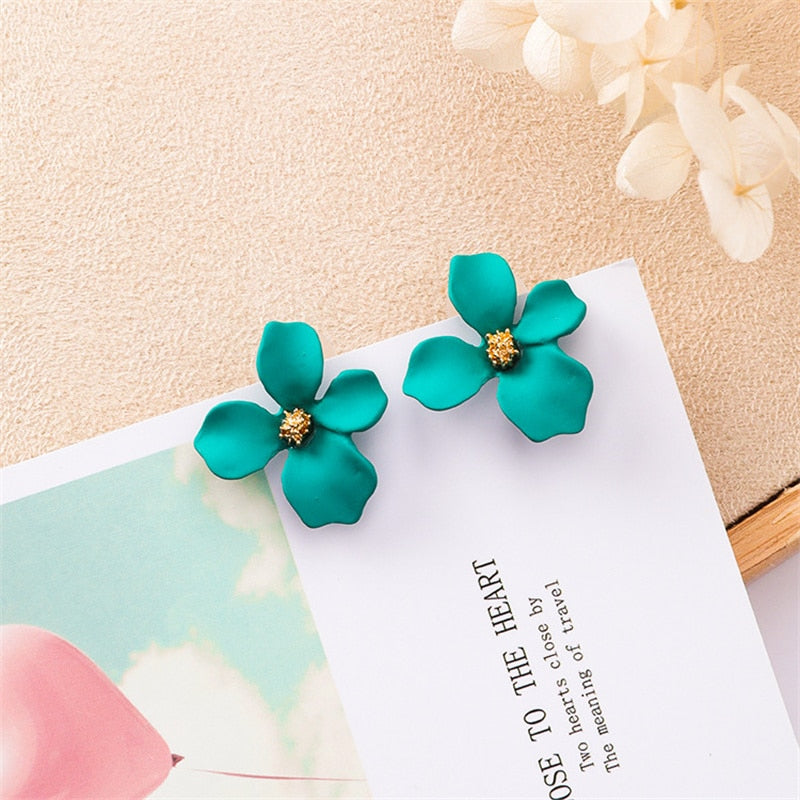 Double-layers Flower Drop Earrings