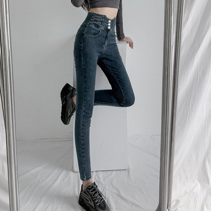 High Waist Boyfriend Jeans