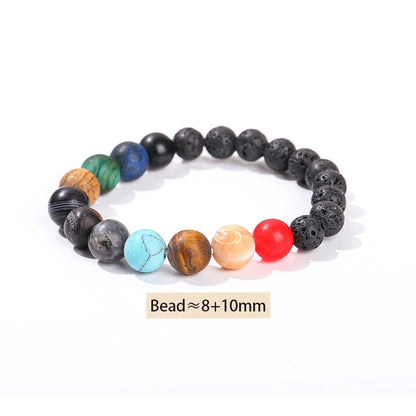 Natural Stone Eight Planets Bead Bracelet