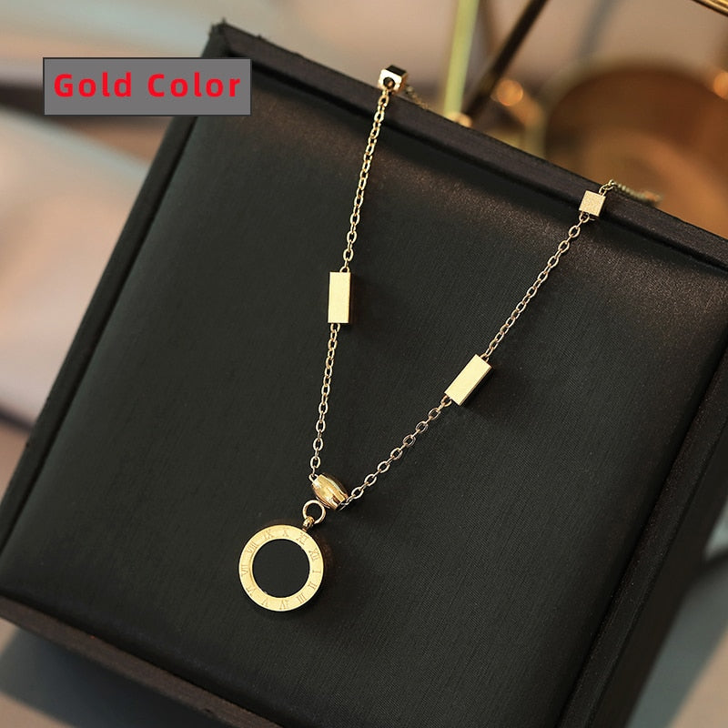 Stainless Steel Roman Digital Necklace