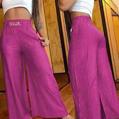 Waist Wide Leg Straight Pants