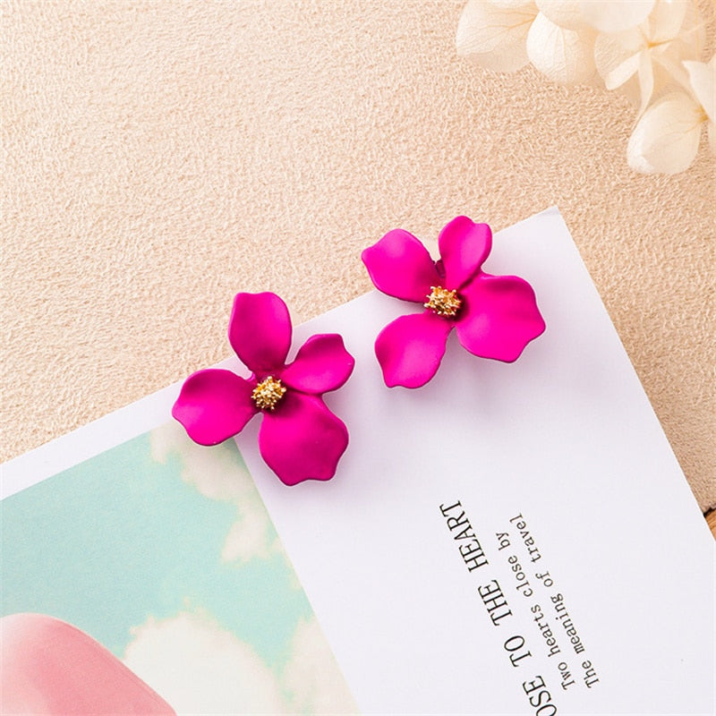 Double-layers Flower Drop Earrings