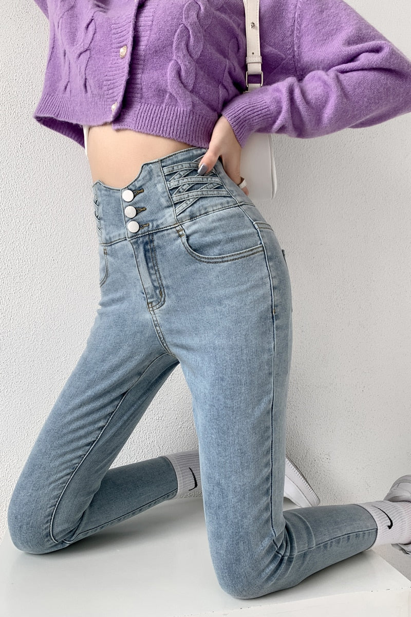 High Waist Boyfriend Jeans