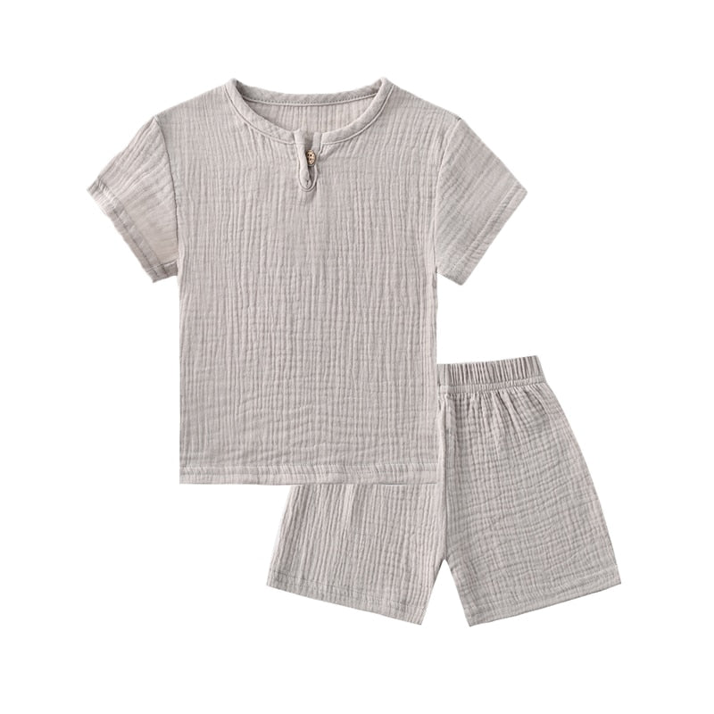 Kids Linen Sports Clothing Sets