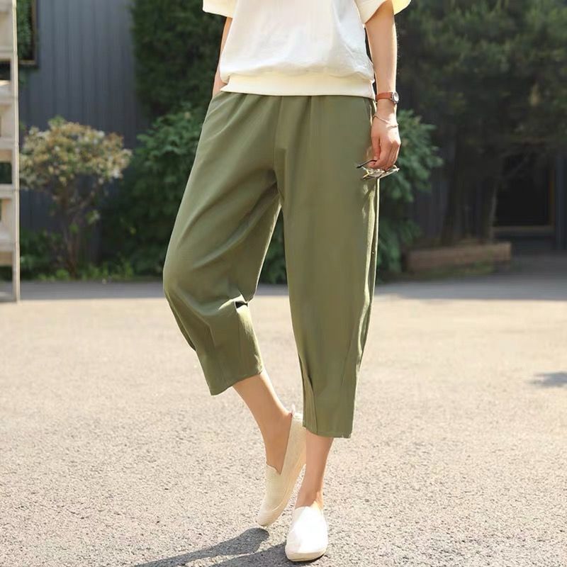 Cotton Loose Linen High Waist Pants