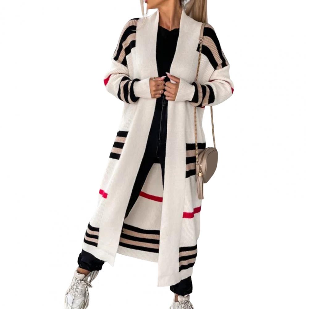 Winter Striped Loose Knitted Cardigan