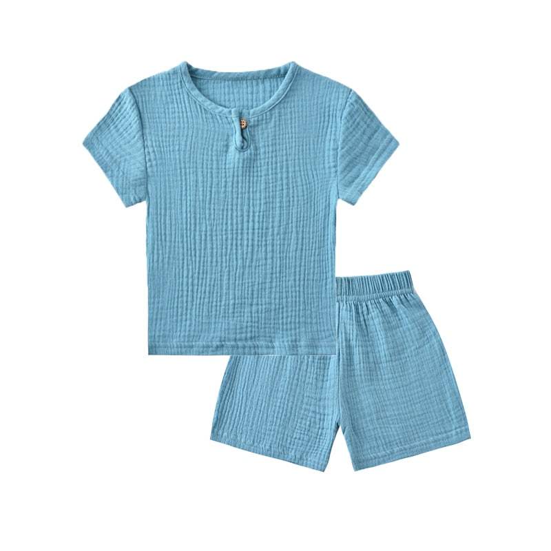 Kids Linen Sports Clothing Sets