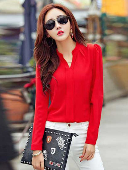 Slim Chiffon Long Sleeve Shirt