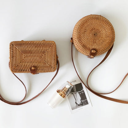 Square Round Mulit Style Straw Bag