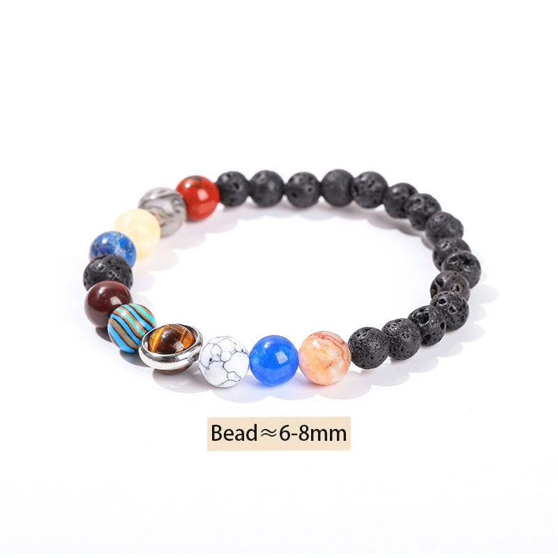 Natural Stone Eight Planets Bead Bracelet