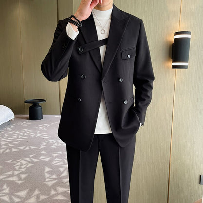 Double Breasted Slim Fit Blazer