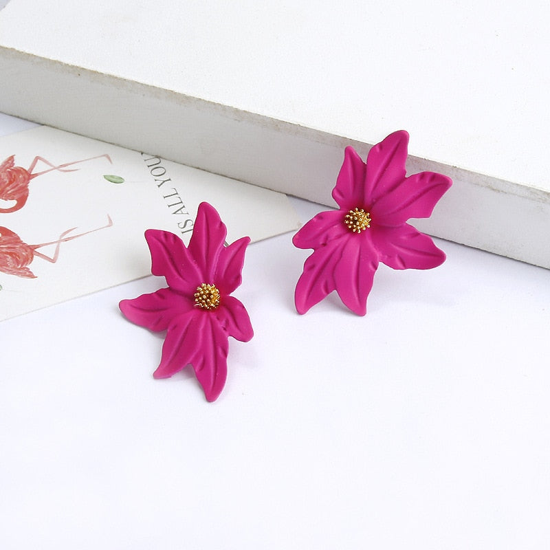 Double-layers Flower Drop Earrings