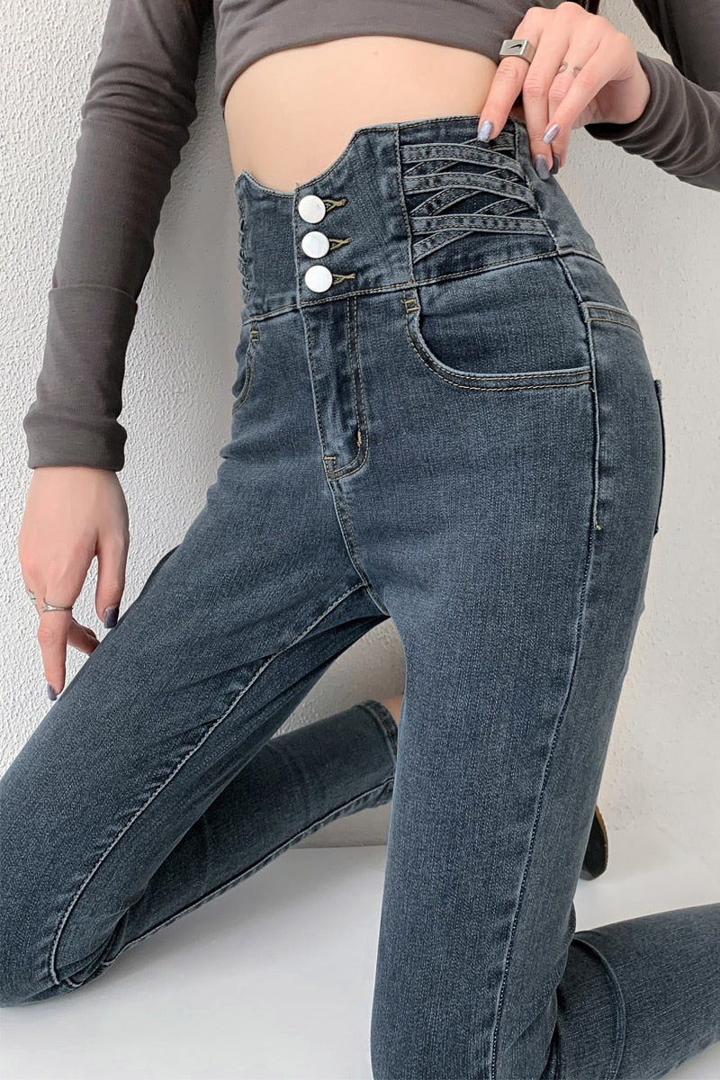 High Waist Boyfriend Jeans