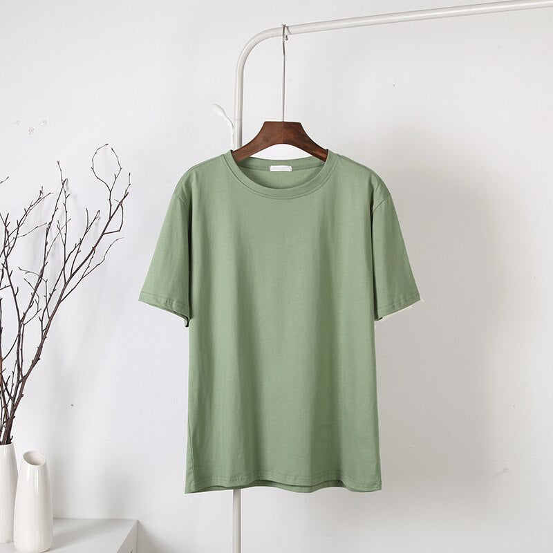 Oversized Cotton Soft Basic T Shirt