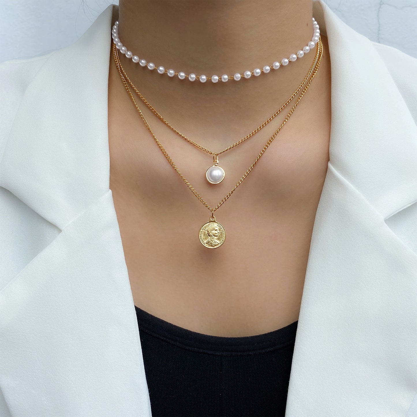 Pearl Flower Bow-knot Choker Necklace