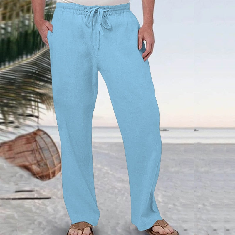 Cotton Linen Solid Color Trousers