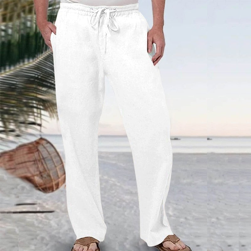 Cotton Linen Solid Color Trousers