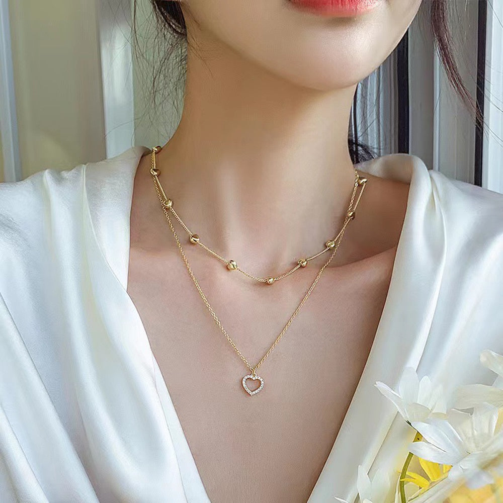 Double Layer Pearl Choker Necklace