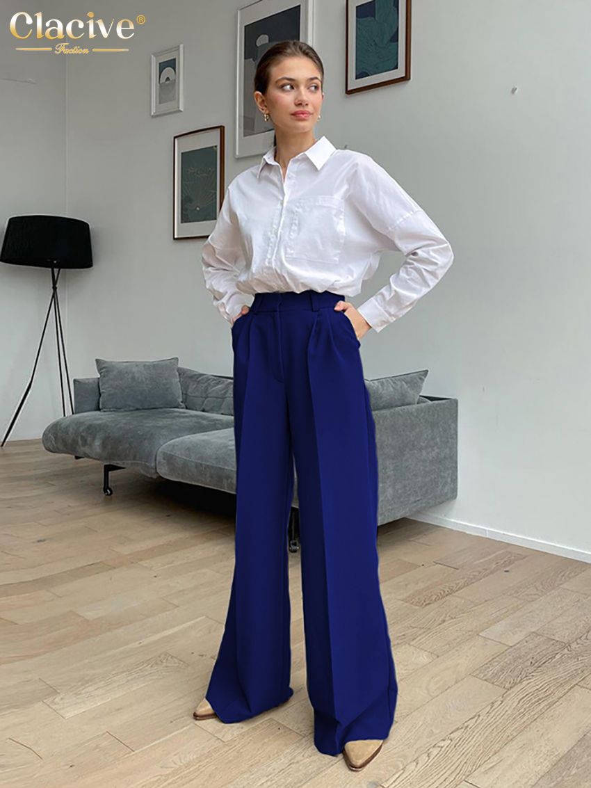 Loose Casual Full Length High Waist Trousers