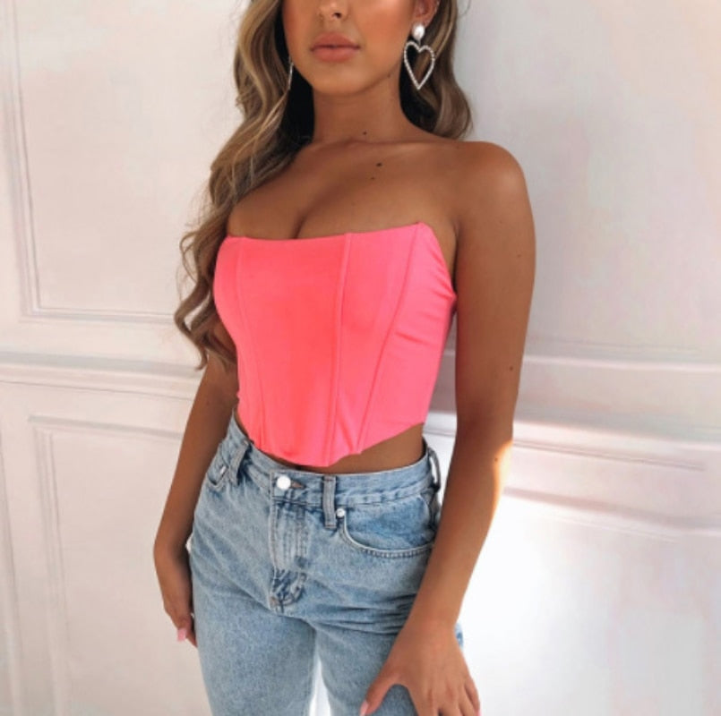 Sleeveless Off Shoulder Cropped Top