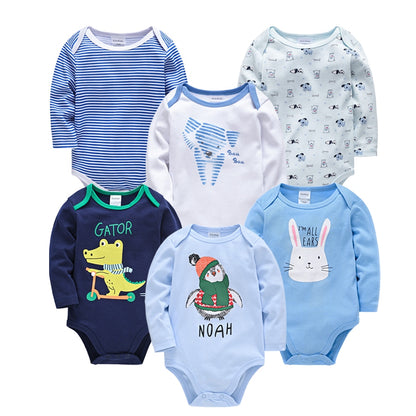 Baby 3-6PCS Cotton Long Sleeve Bodysuit