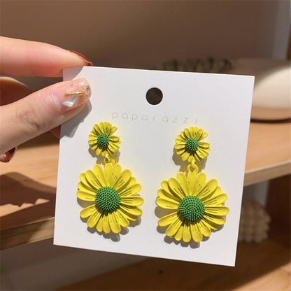 Double-layers Flower Drop Earrings