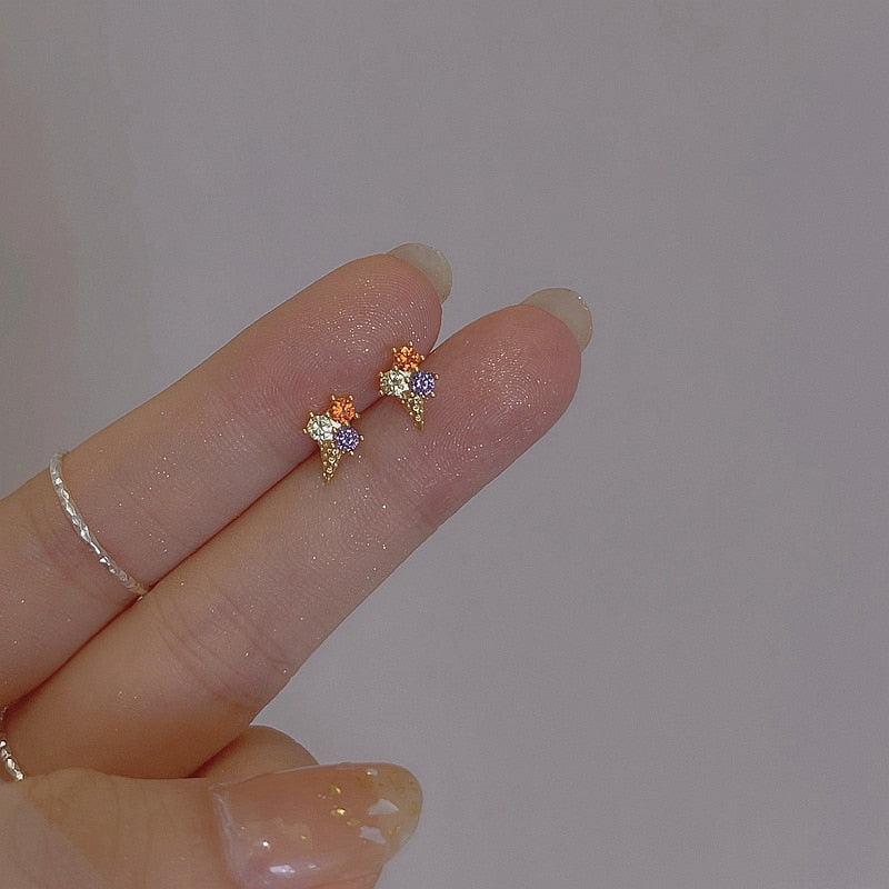 Star Moon Stud Earrings