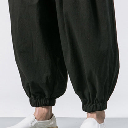 Cotton Linen Wild Leg Pants