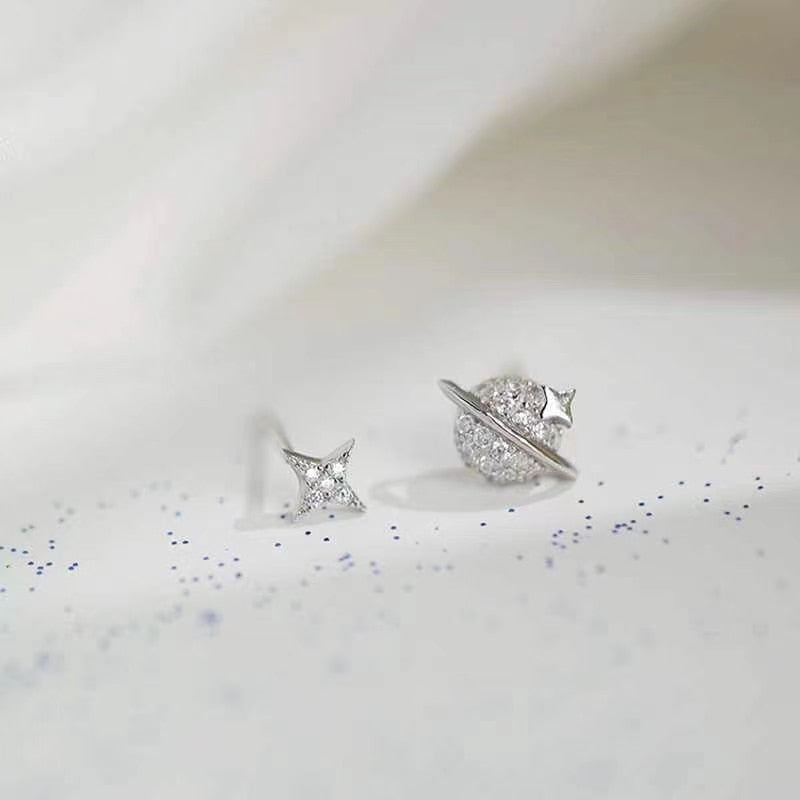 Star Moon Stud Earrings