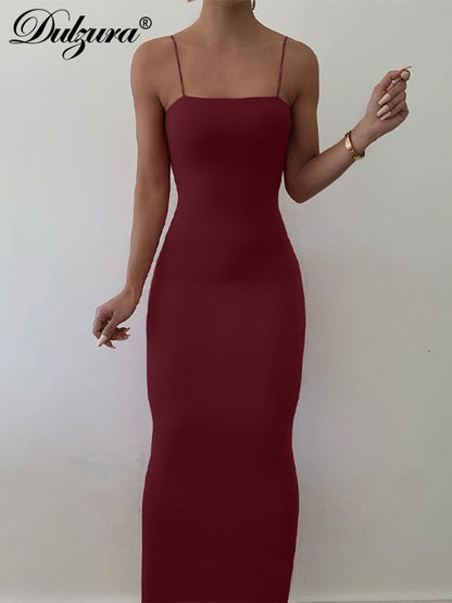 Strap Midi Dress Bodycon Sexy Streetwear