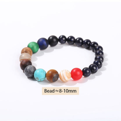 Natural Stone Eight Planets Bead Bracelet