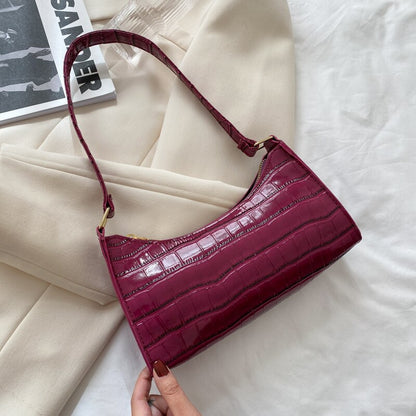 Casual Women Solid Color Leather Handbag