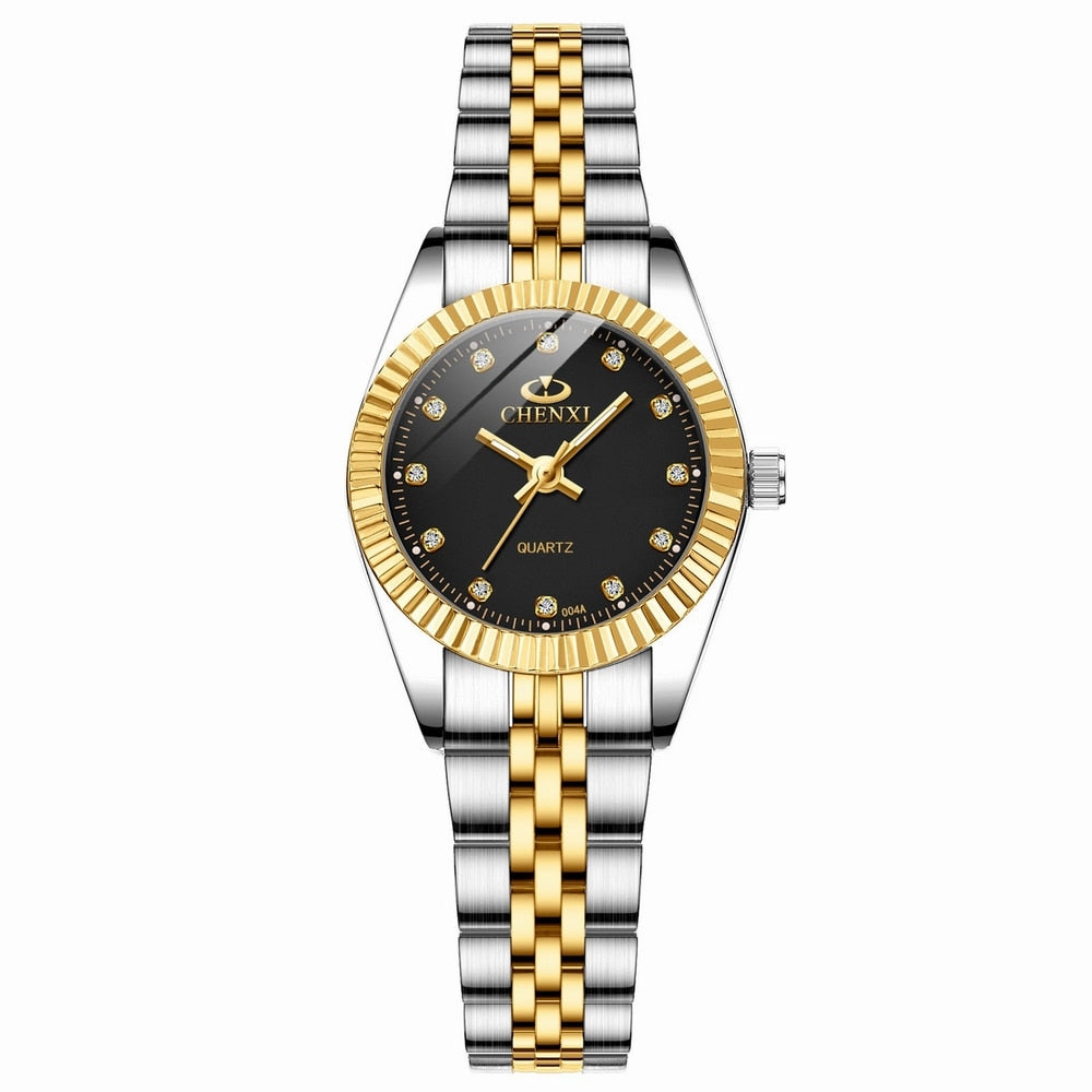 Rhinestone Quartz Waterproof Wristwatches