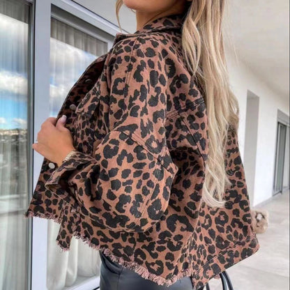 Leopard Denim Jacket