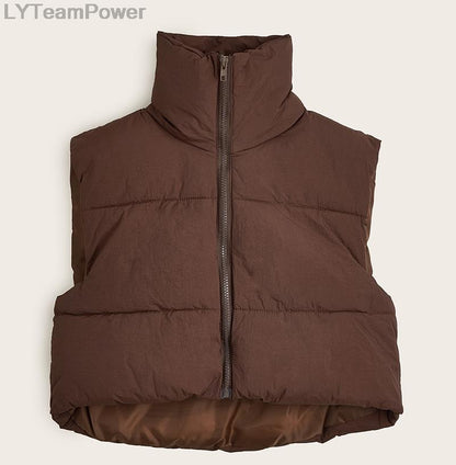 Puffy Zip Up Sleeveless Warm Jacket