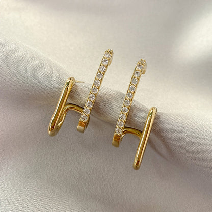 Rhinestone Decor Ear Cuff Earring