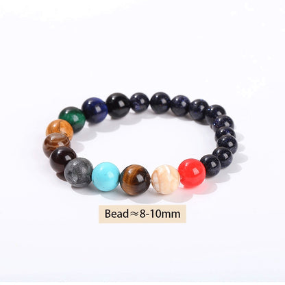 Natural Stone Eight Planets Bead Bracelet