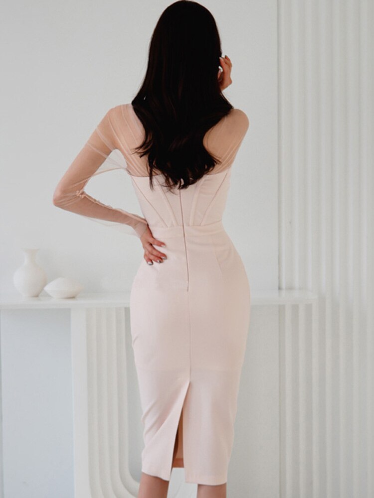 High Waist Pencil Dress