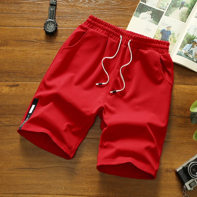 Men Elastic Waist Running Sports Shorts