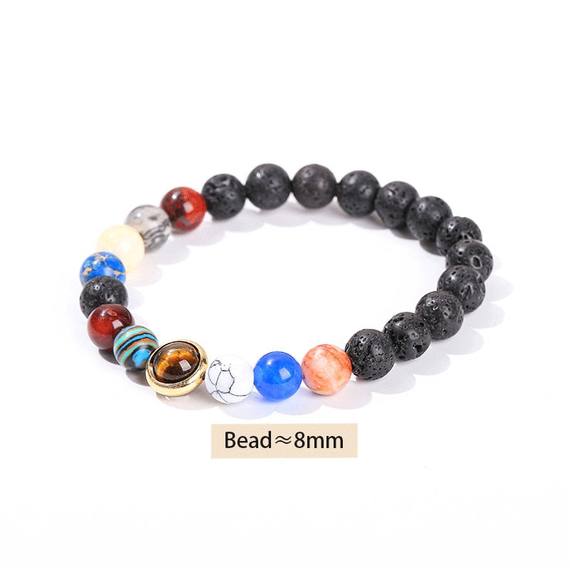 Natural Stone Eight Planets Bead Bracelet