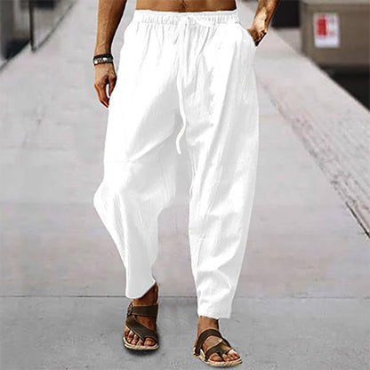 Cotton Drawstring Casual Beach Pants