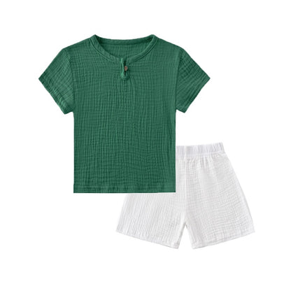 Kids Linen Sports Clothing Sets