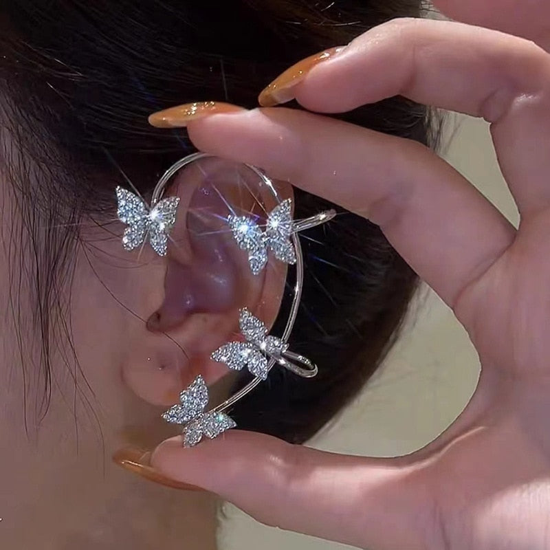 Leaf Butterfly Clip Earrings Without Piercing