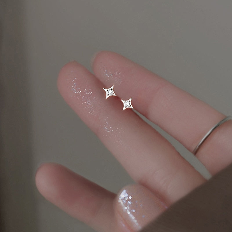 Star Moon Stud Earrings