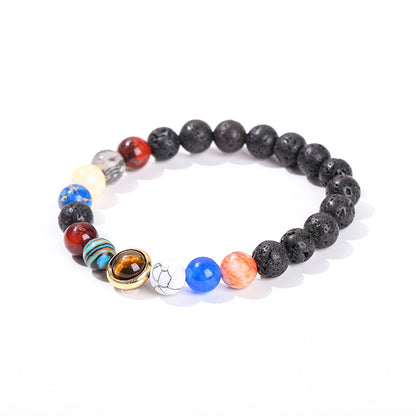 Natural Stone Eight Planets Bead Bracelet