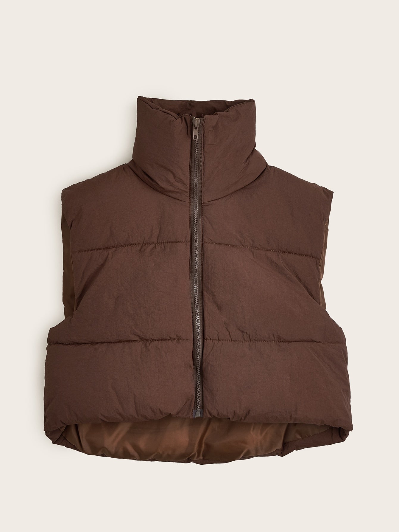 Puffy Zip Up Sleeveless Warm Jacket