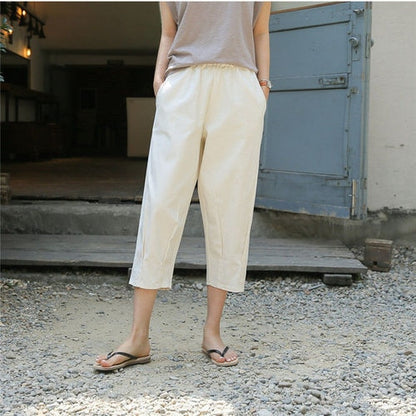 Cotton Loose Linen High Waist Pants