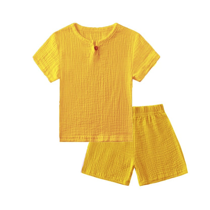 Kids Linen Sports Clothing Sets