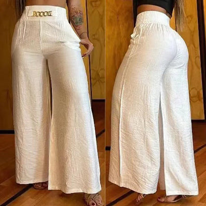 Waist Wide Leg Straight Pants