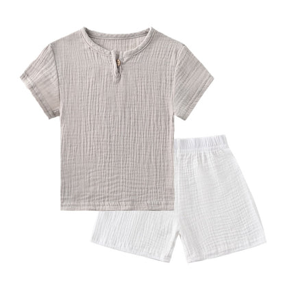 Kids Linen Sports Clothing Sets